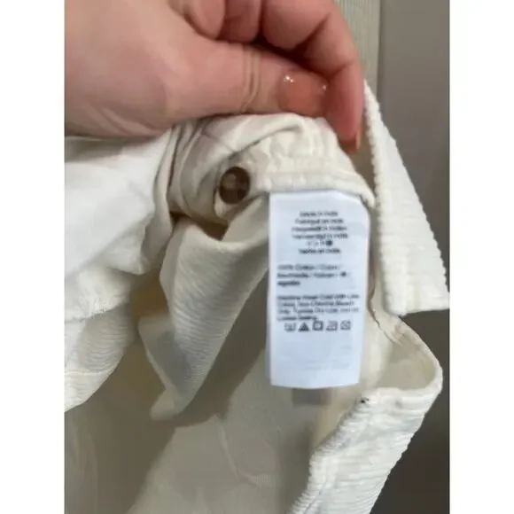 Madewell Cream Corduroy Shirt Dress Mini Casual Neutral Size Medium - Picture 8 of 9